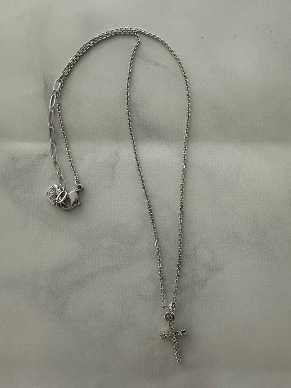 Swarovski Silver Crystal Cross Necklace